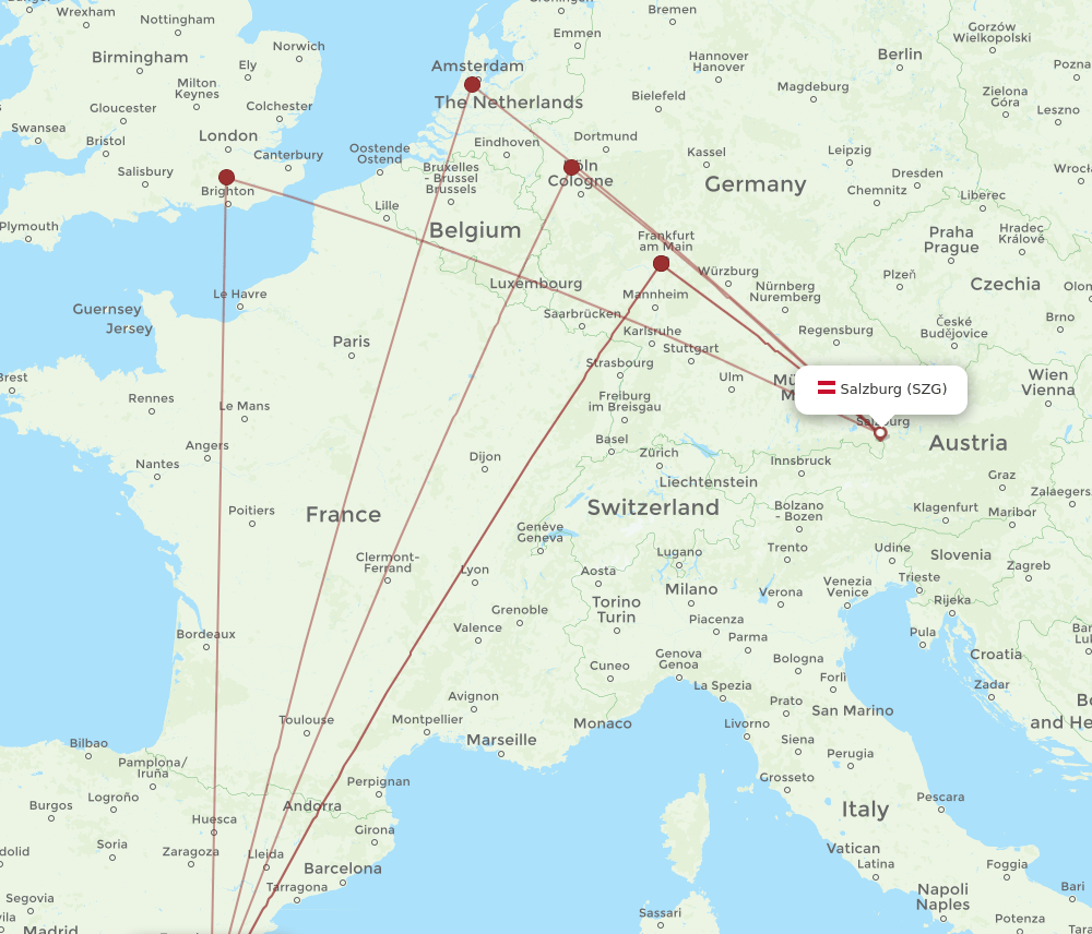 SZG-VLC flight routes
