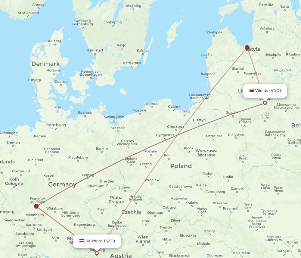 SZG-VNO flight routes
