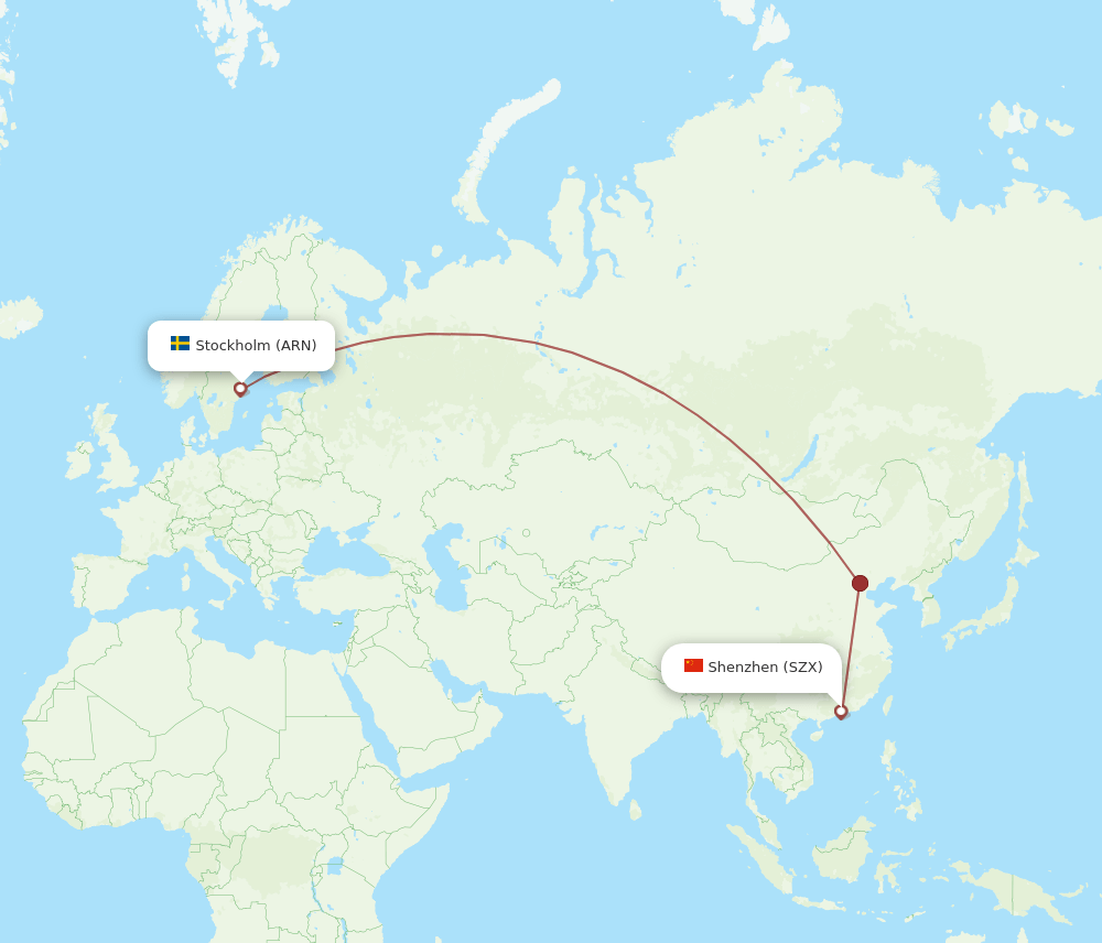 SZX-ARN flight routes