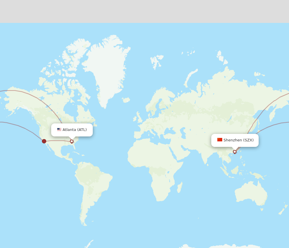 SZX-ATL flight routes