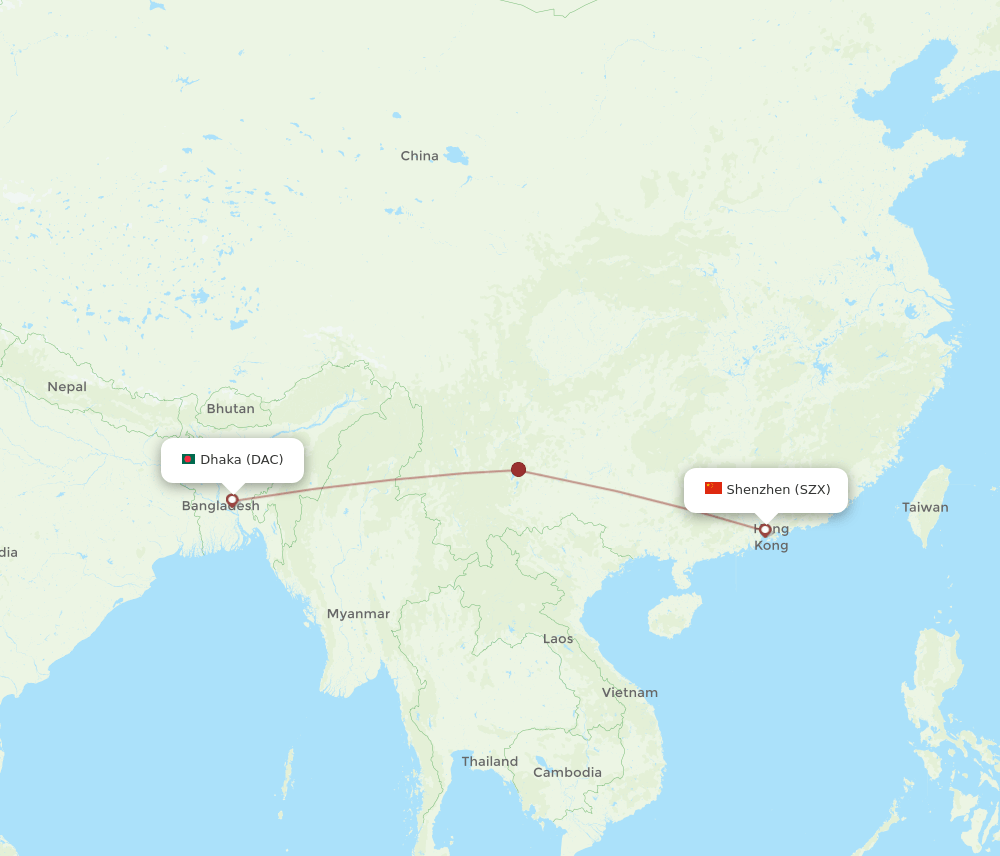 SZX-DAC flight routes