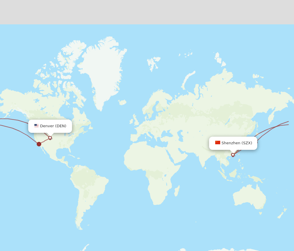 SZX-DEN flight routes