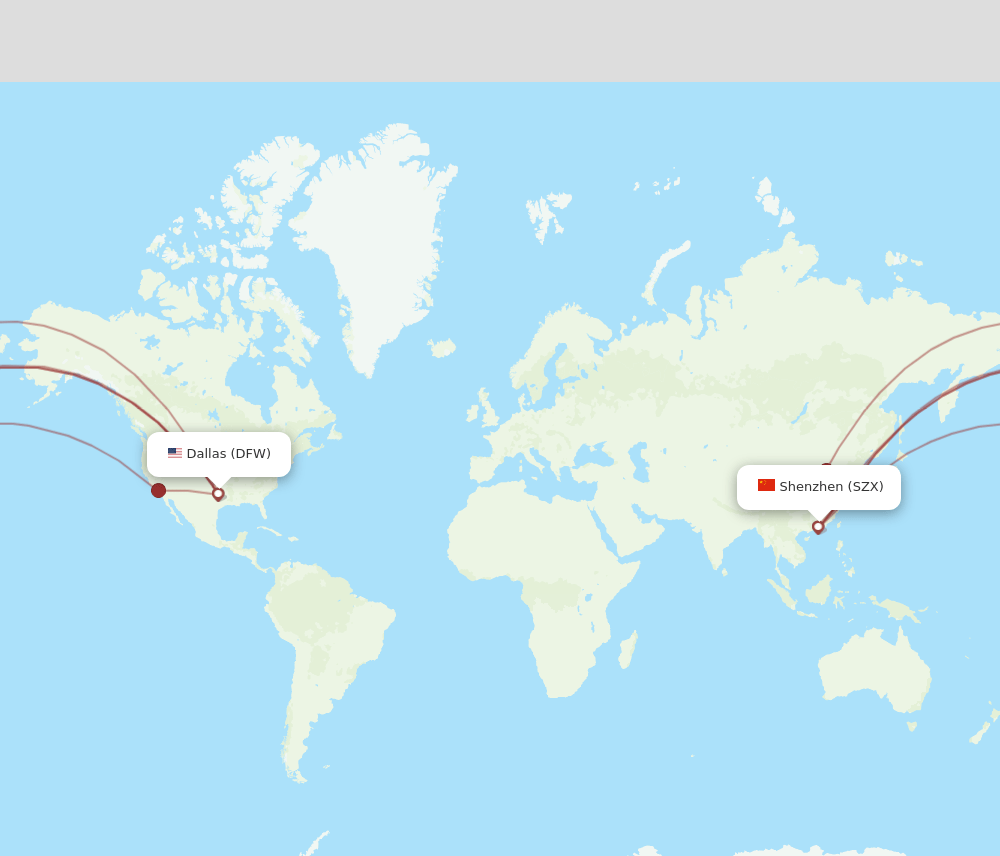 SZX-DFW flight routes