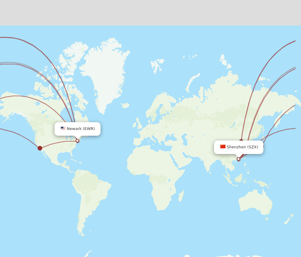 SZX-EWR flight routes
