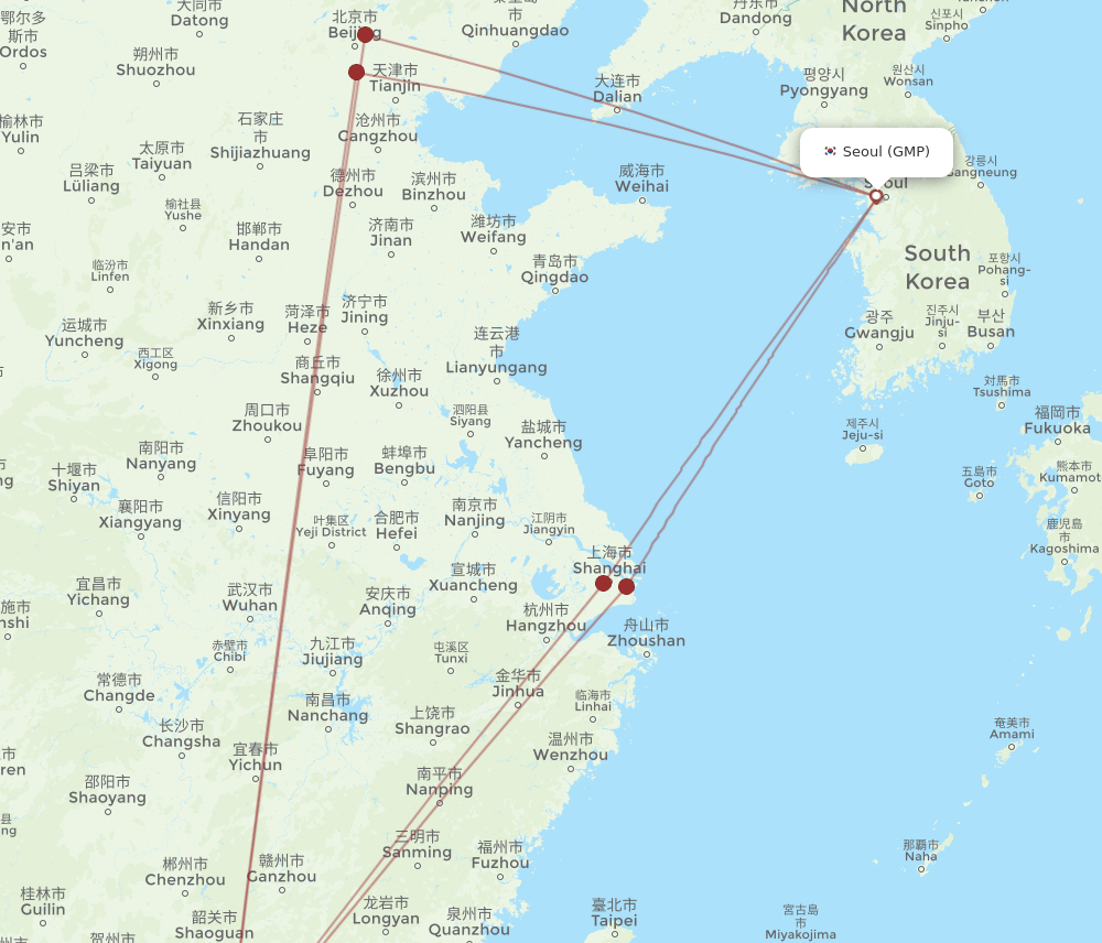 SZX-GMP flight routes
