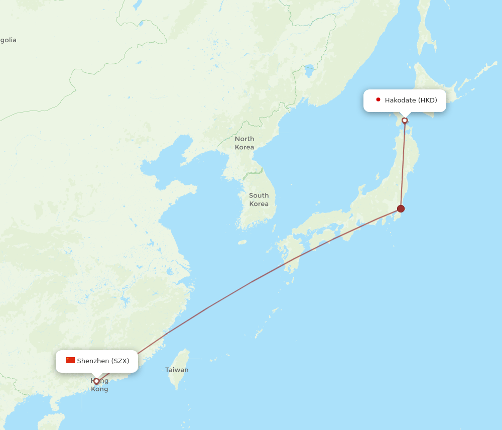SZX-HKD flight routes