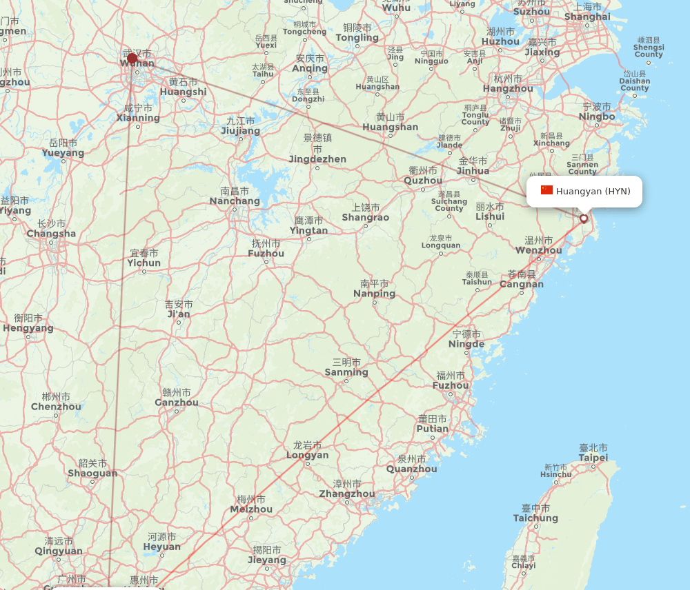 SZX-HYN flight routes