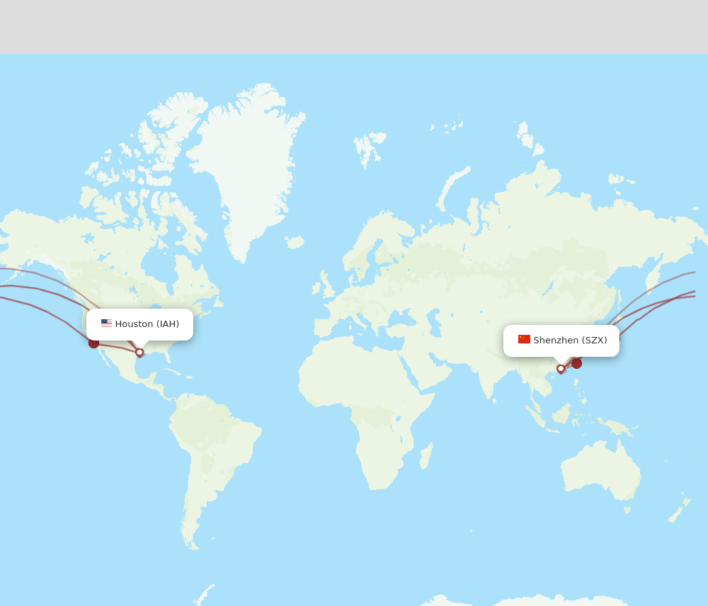 SZX-IAH flight routes