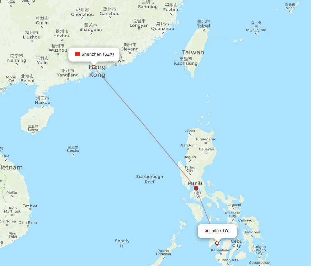 SZX-ILO flight routes