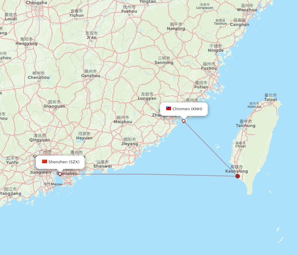 SZX-KNH flight routes