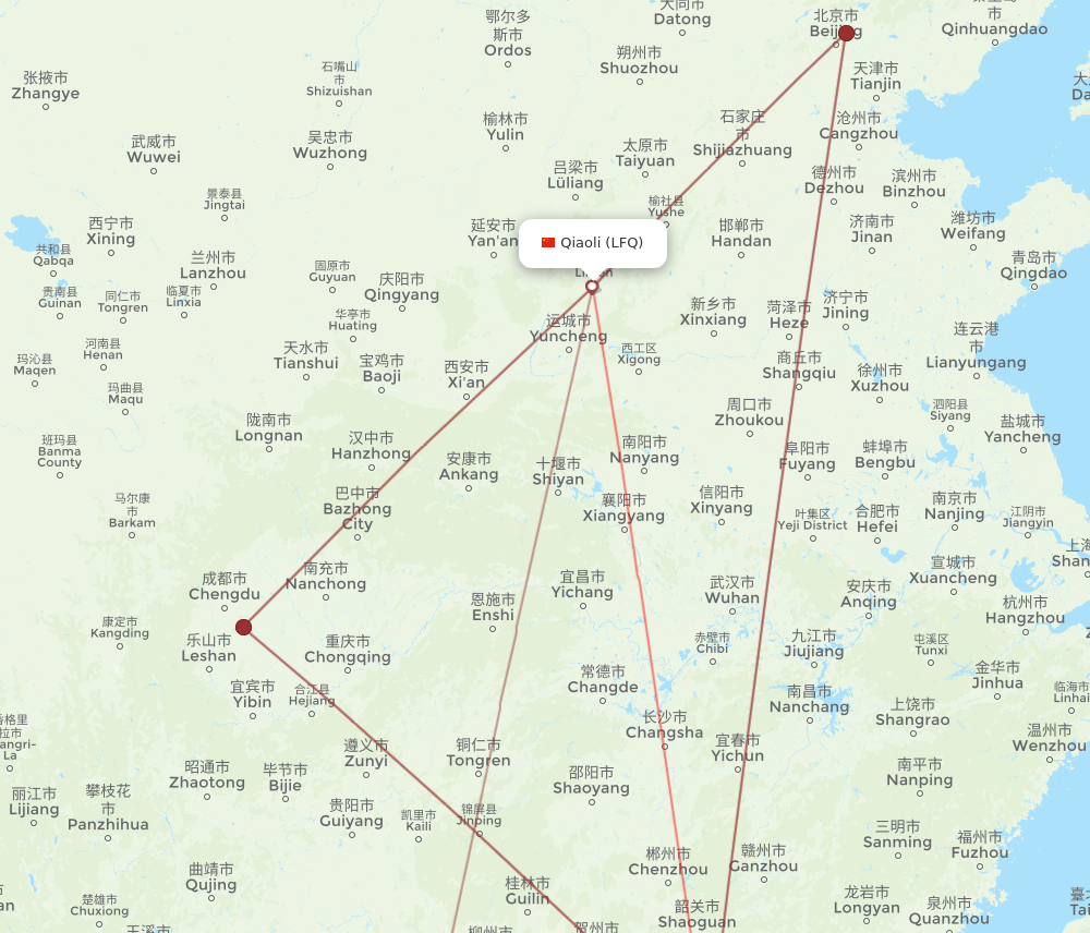 SZX to LFQ flights and routes map