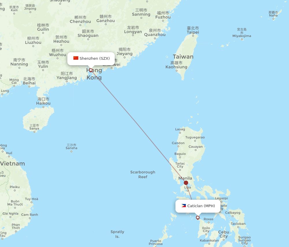 SZX-MPH flight routes