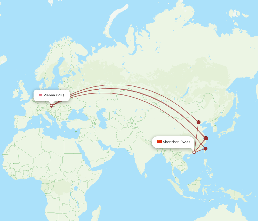SZX-VIE flight routes