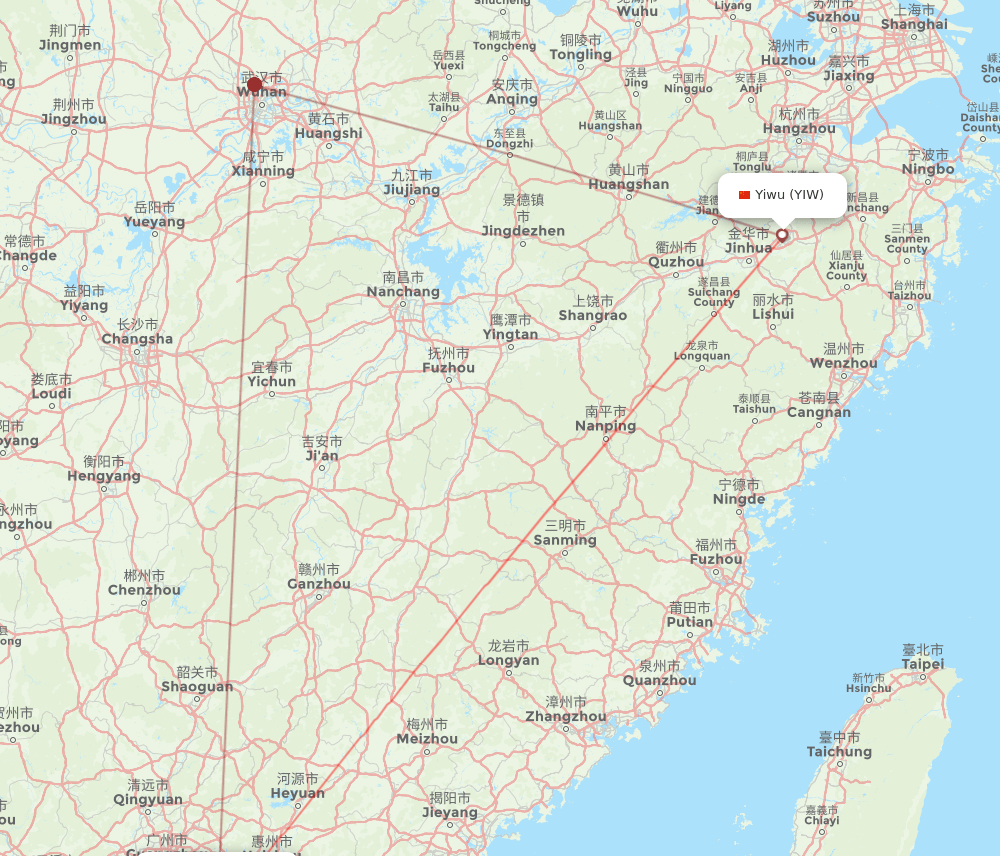 SZX-YIW flight routes