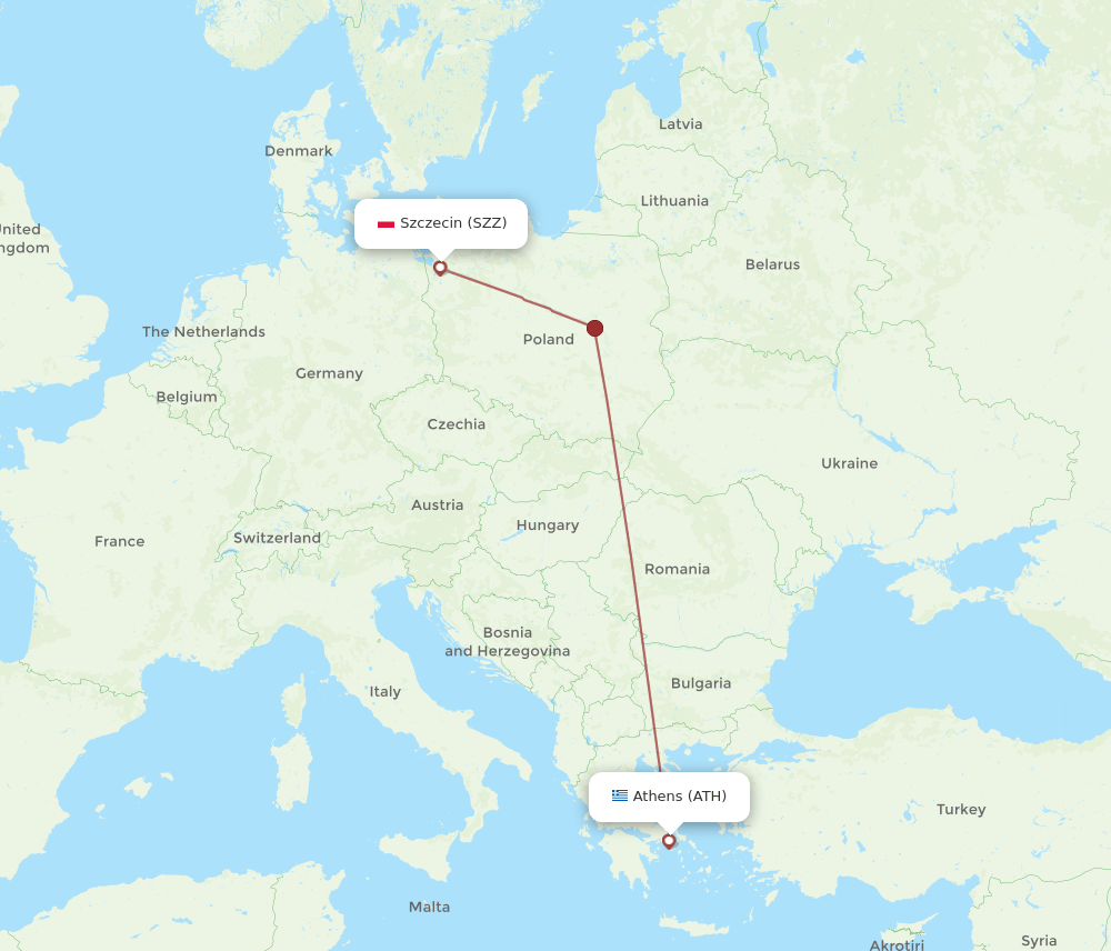 SZZ-ATH flight routes