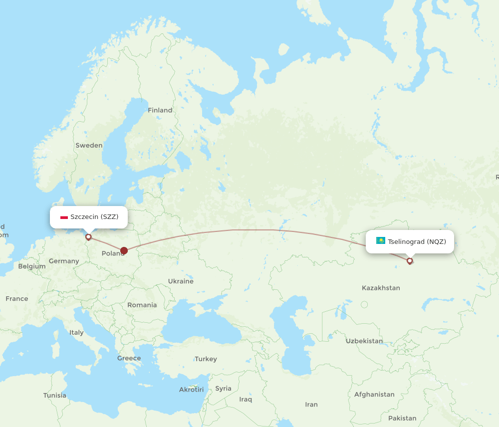 SZZ-NQZ flight routes