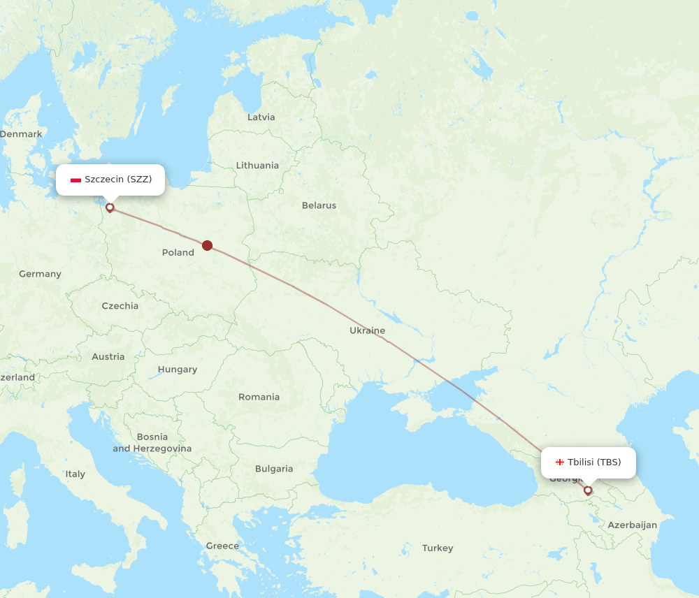 SZZ-TBS flight routes