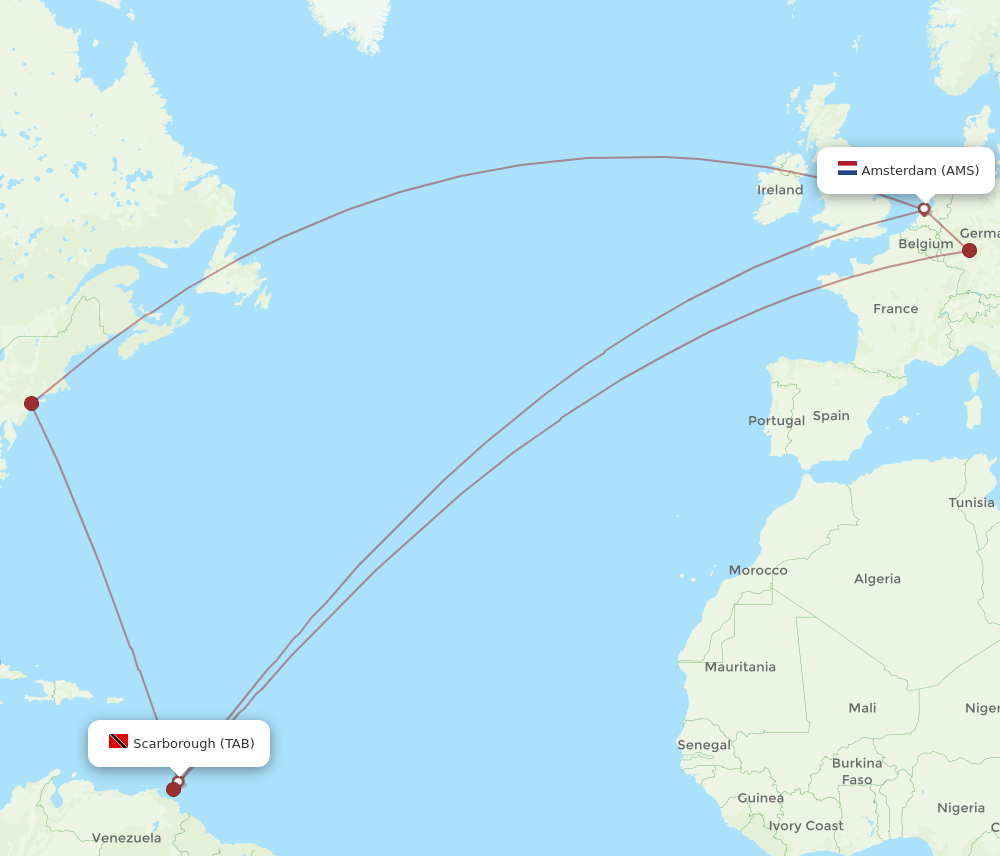 TAB-AMS flight routes