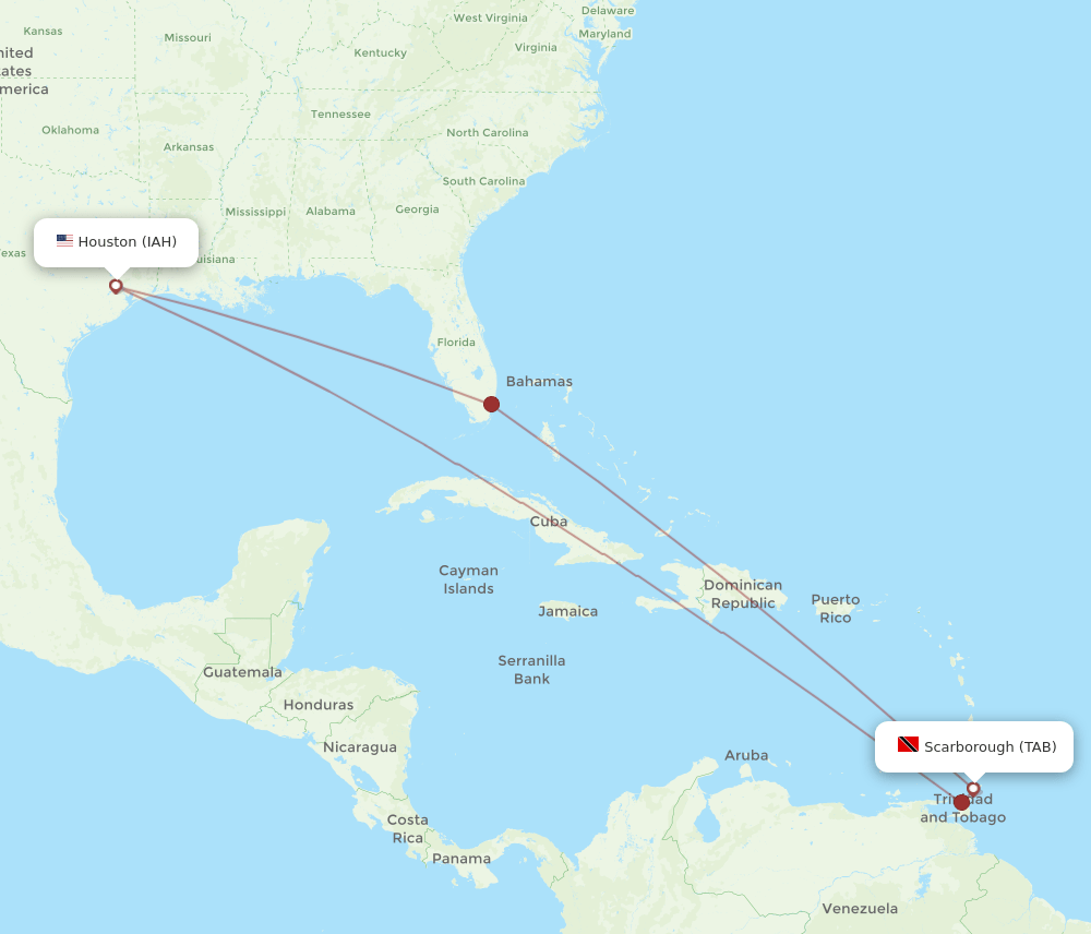 TAB-IAH flight routes