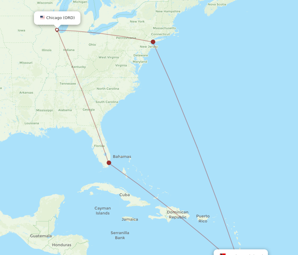 TAB-ORD flight routes