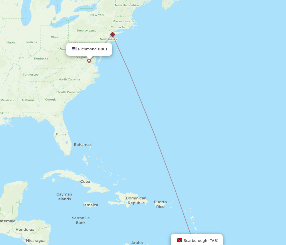 TAB-RIC flight routes