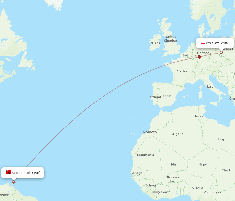 TAB-WRO flight routes