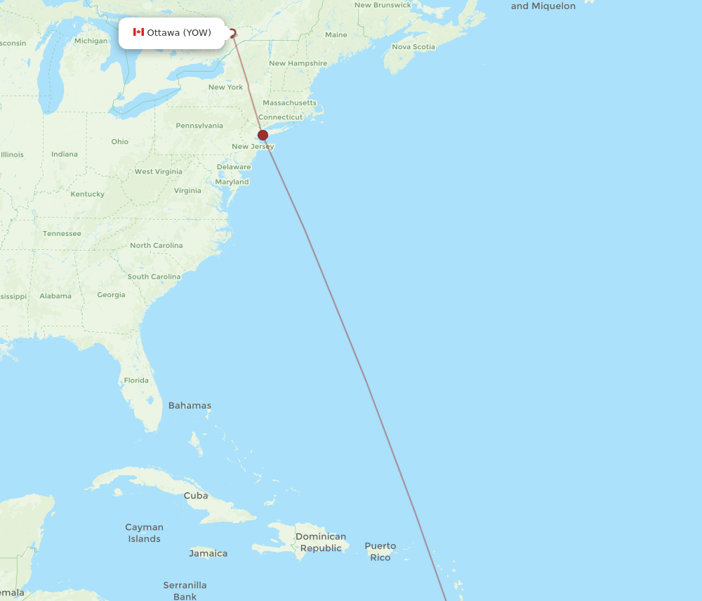 TAB-YOW flight routes