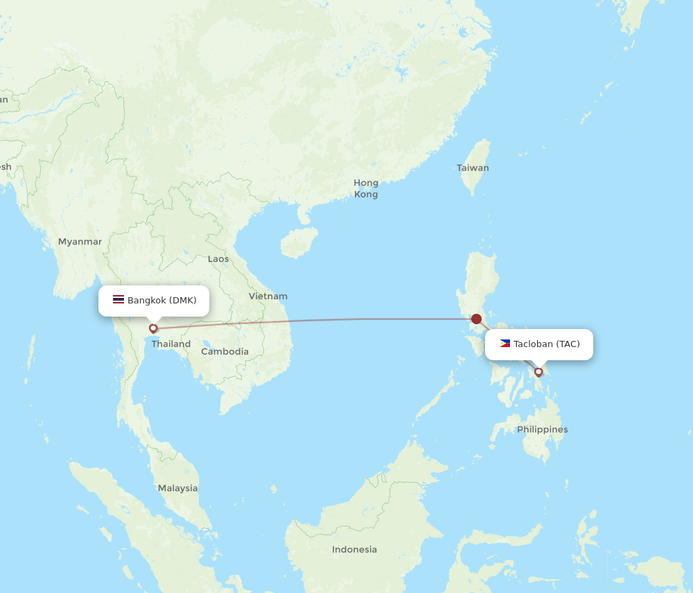 TAC-DMK flight routes