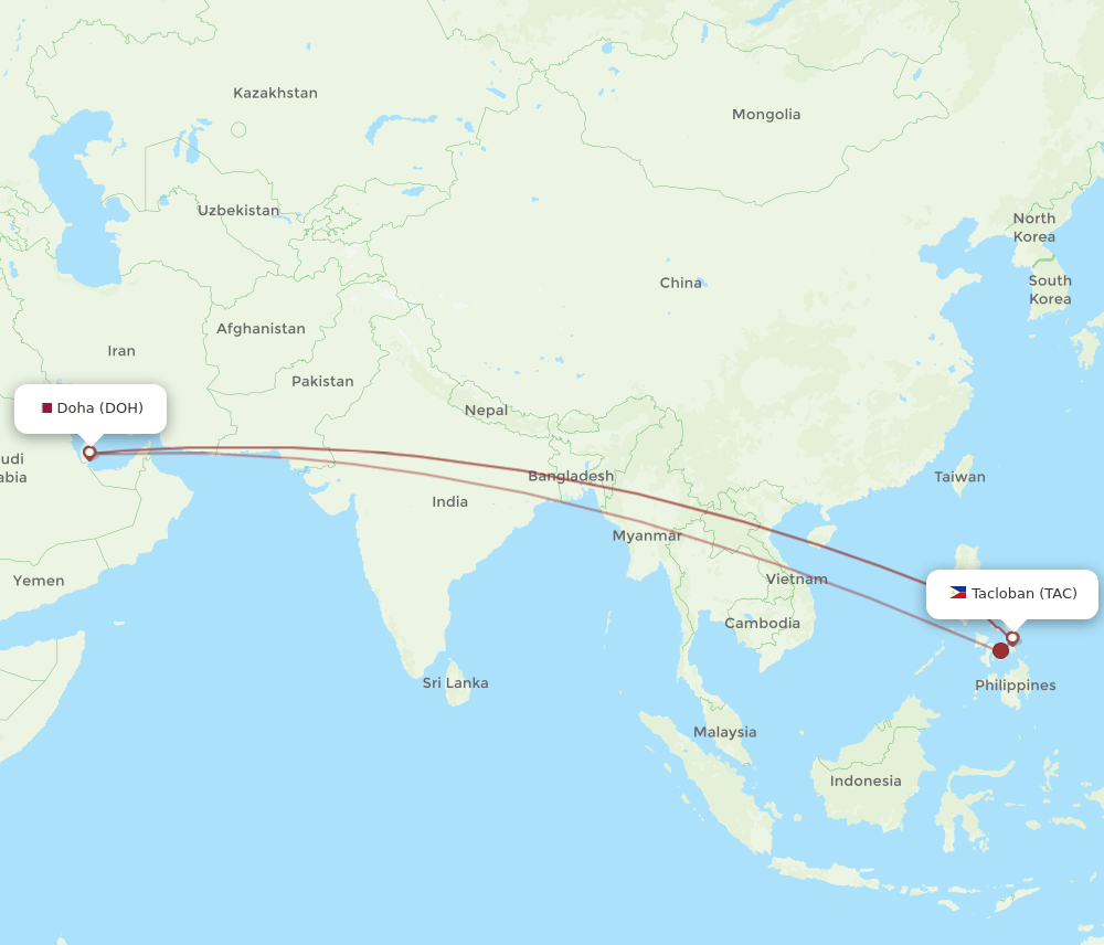 TAC-DOH flight routes