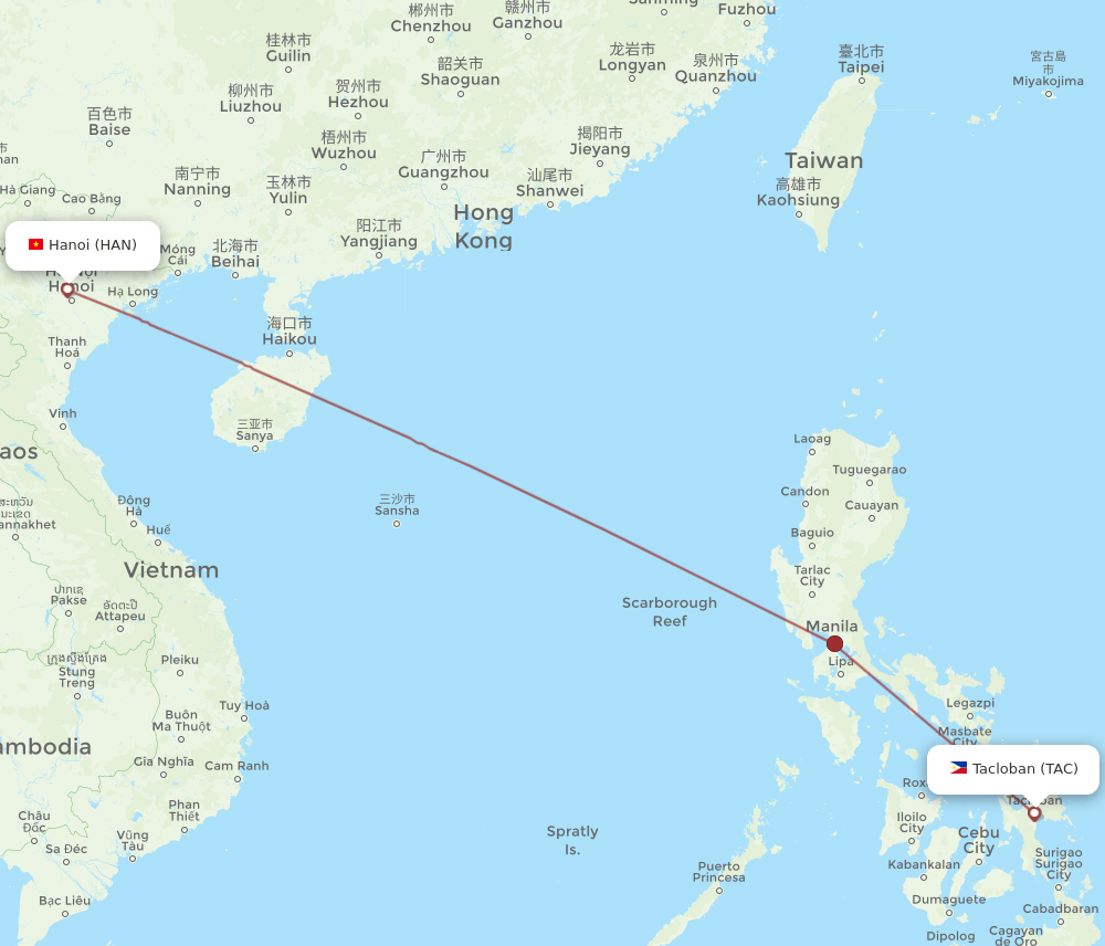 TAC-HAN flight routes