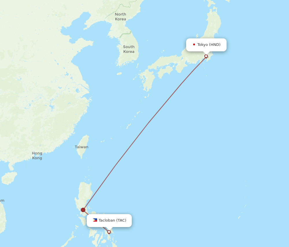 TAC-HND flight routes