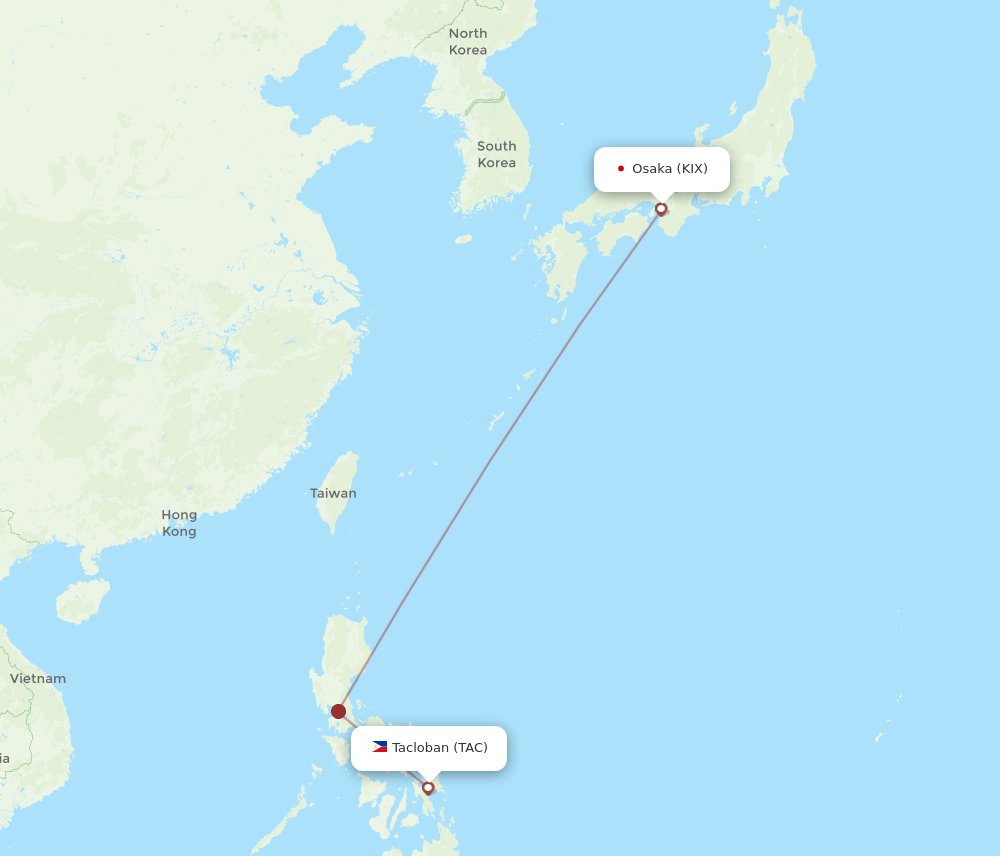 TAC-KIX flight routes