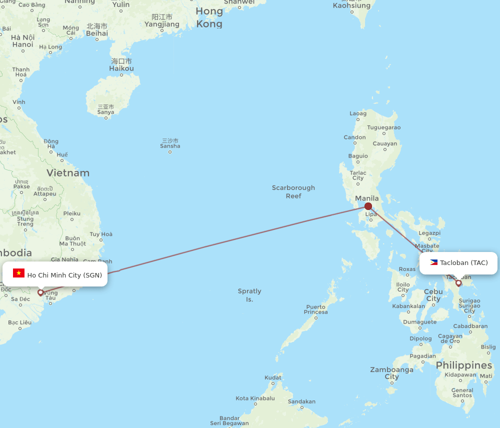 TAC-SGN flight routes