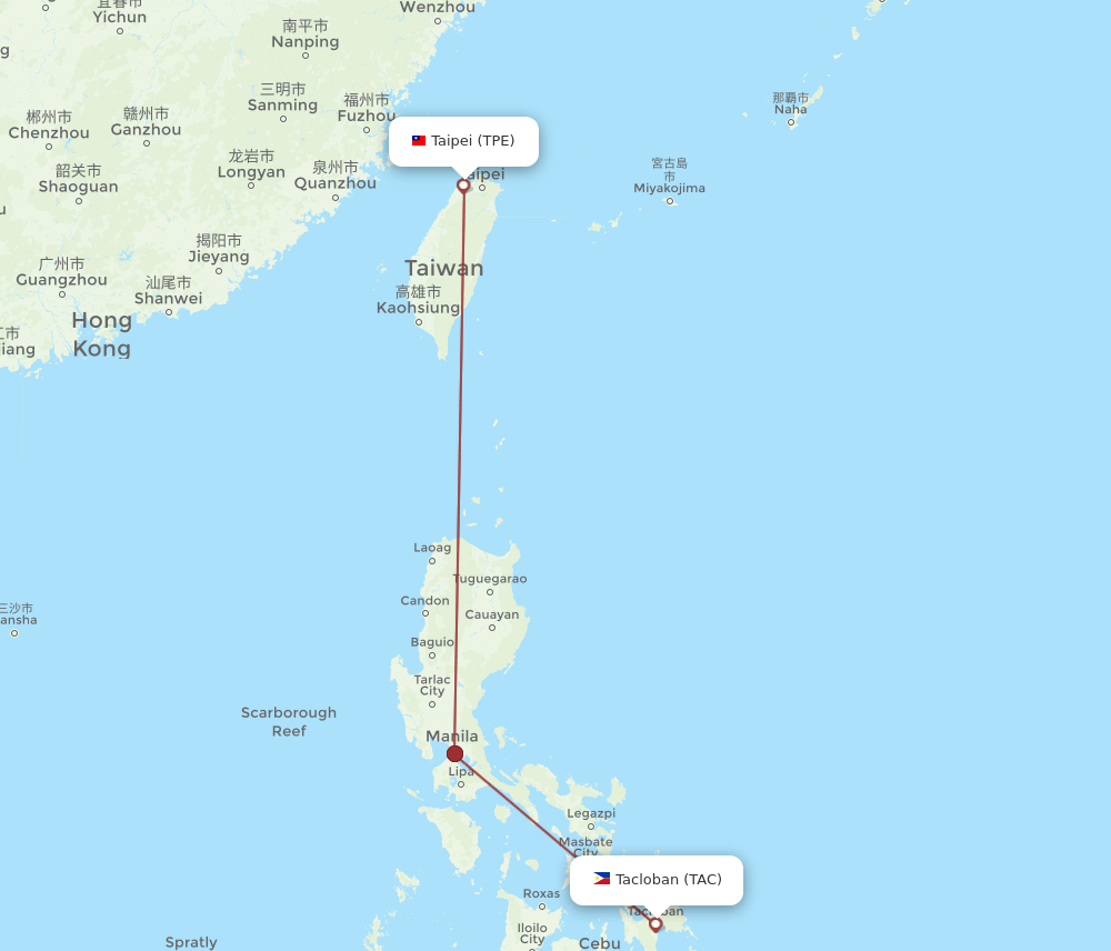 TAC-TPE flight routes