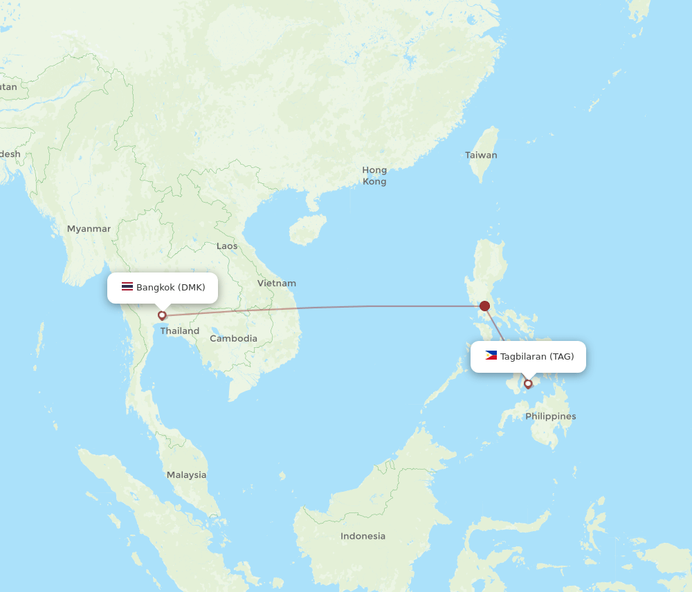 TAG-DMK flight routes
