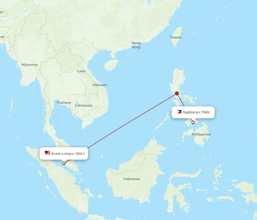 TAG-KUL flight routes
