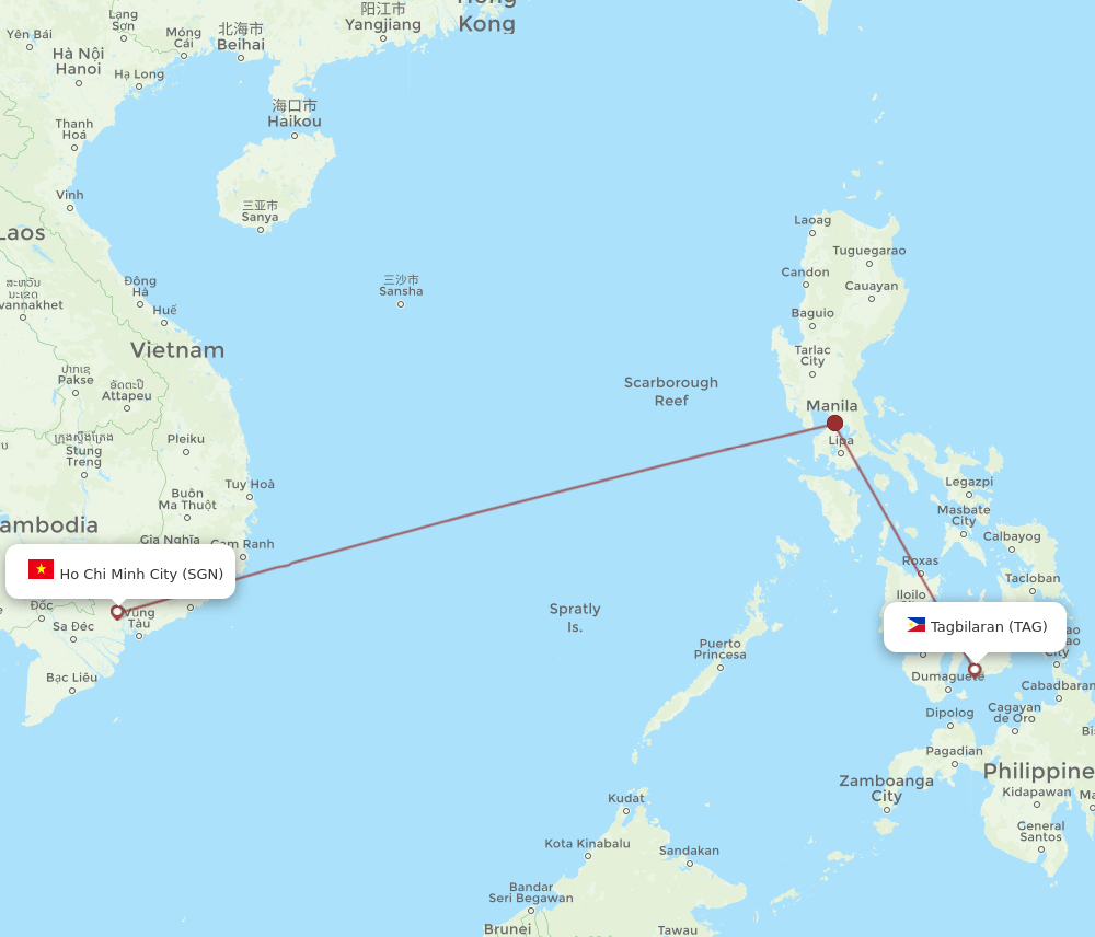 TAG-SGN flight routes