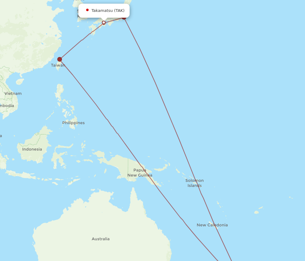 TAK-AKL flight routes