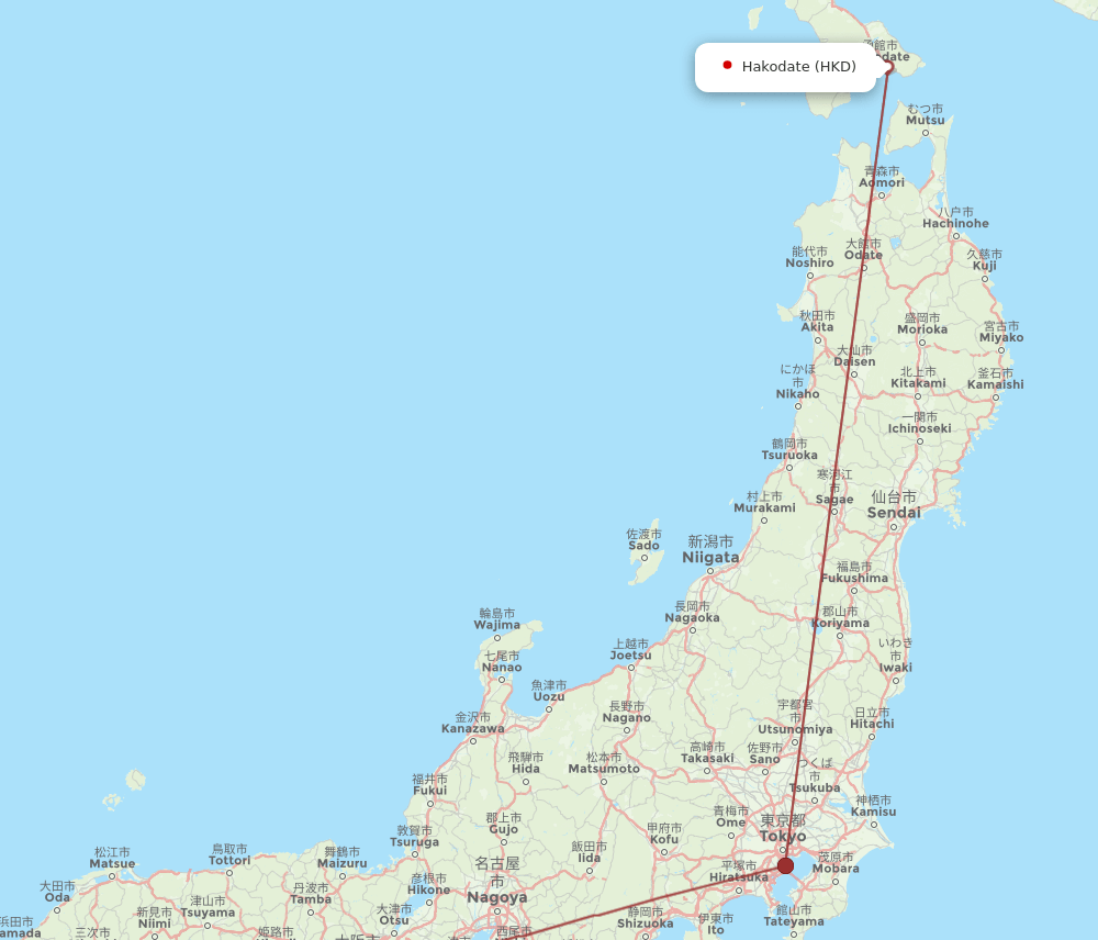 TAK-HKD flight routes
