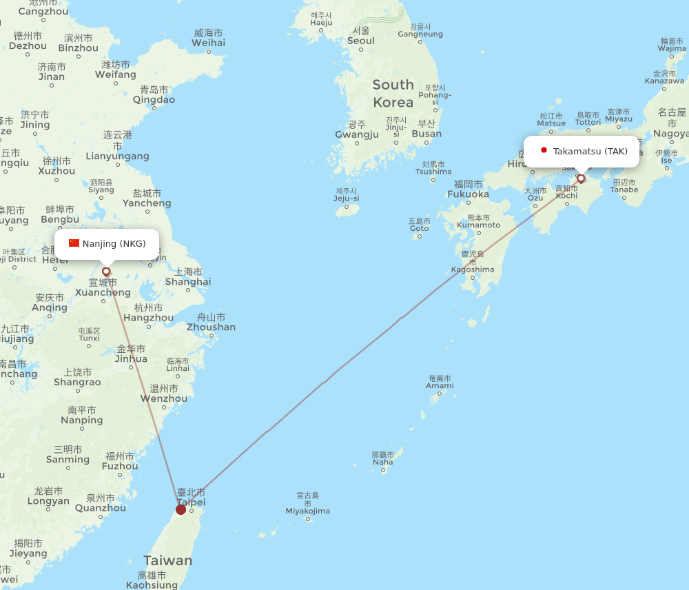 TAK-NKG flight routes