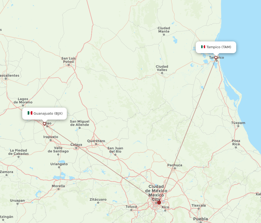 TAM-BJX flight routes