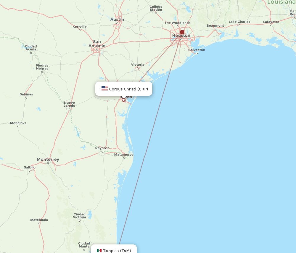 TAM to CRP flights and routes map