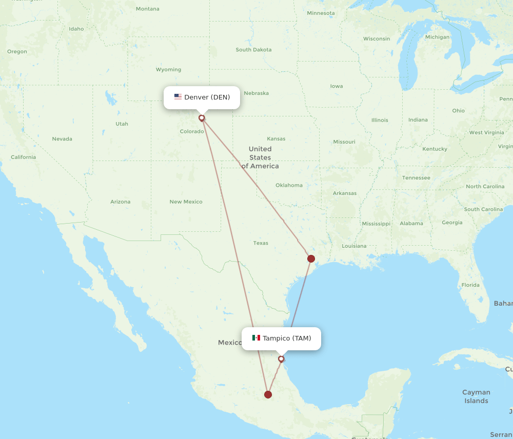 TAM-DEN flight routes