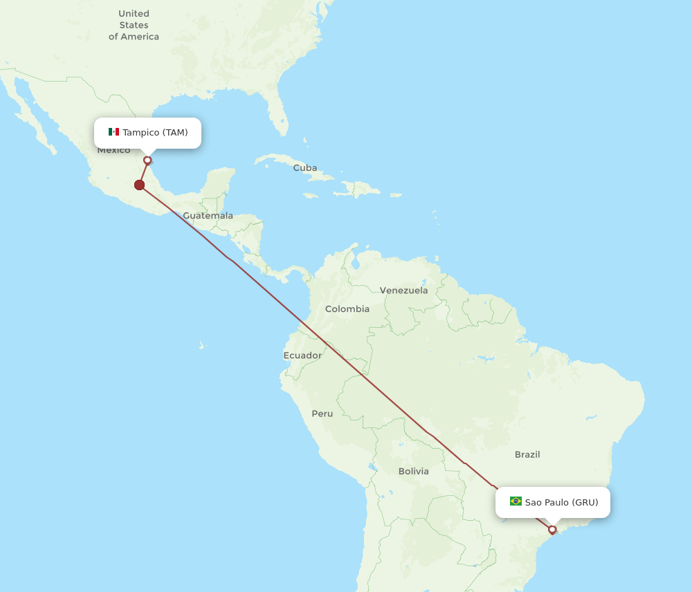 TAM-GRU flight routes