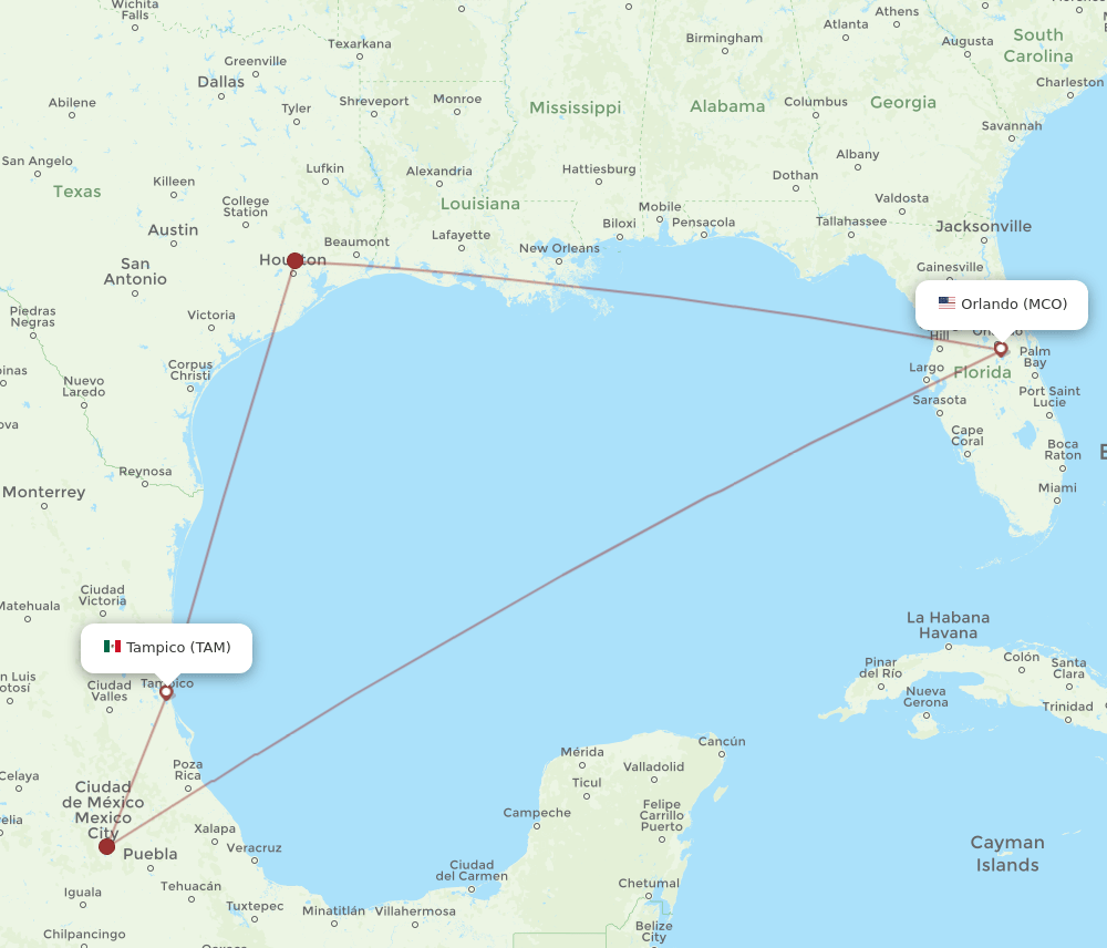 TAM-MCO flight routes