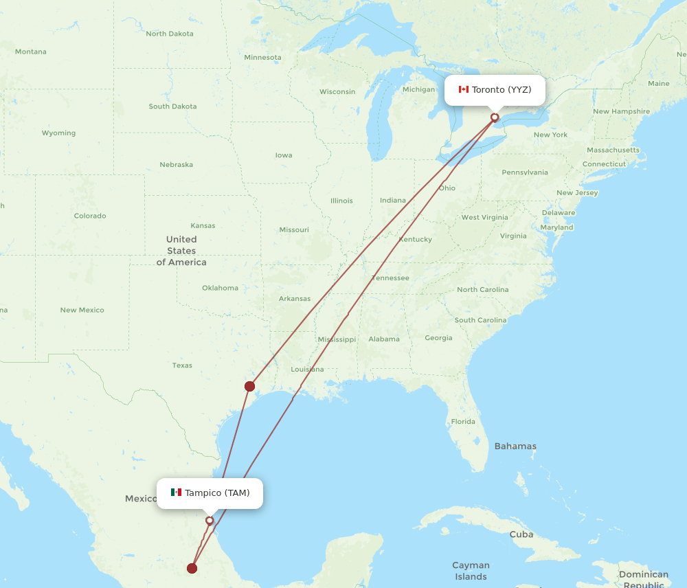 TAM-YYZ flight routes