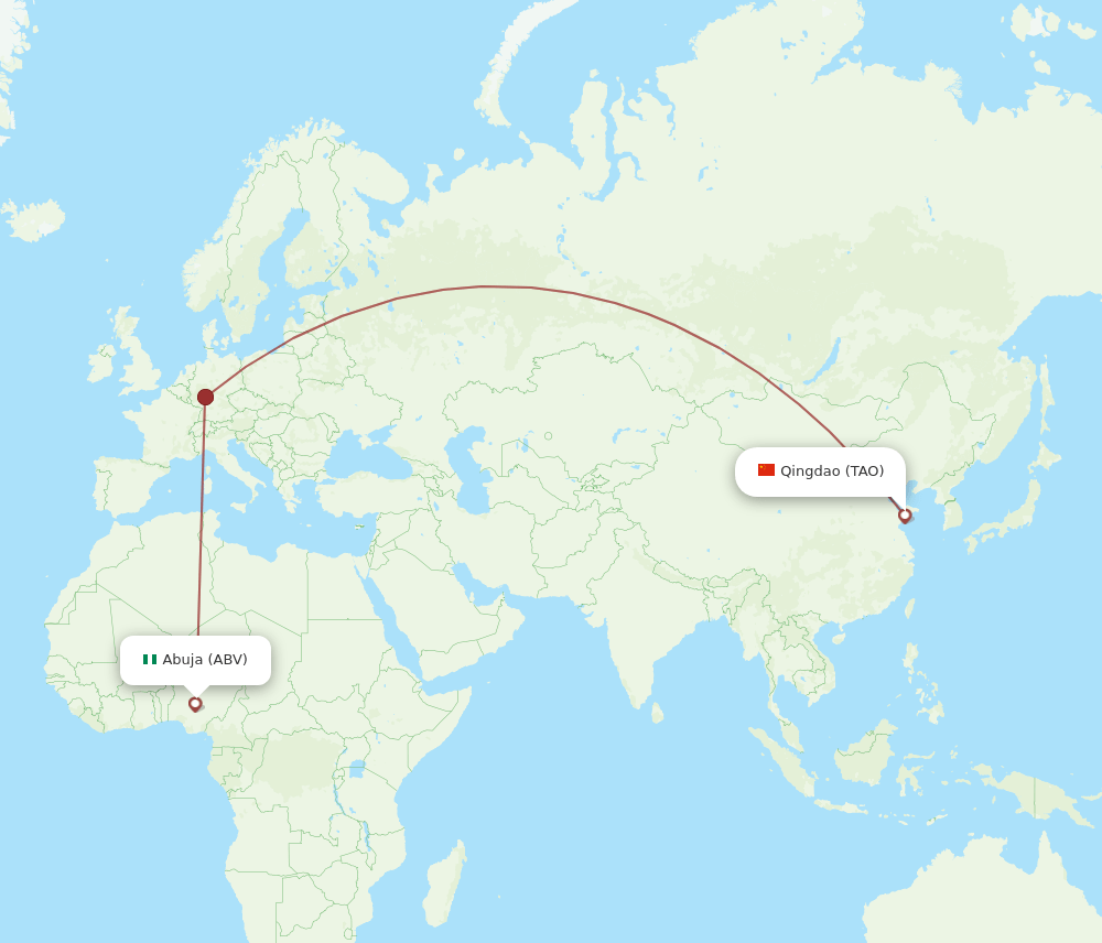 TAO-ABV flight routes