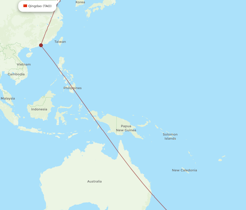 TAO-CHC flight routes