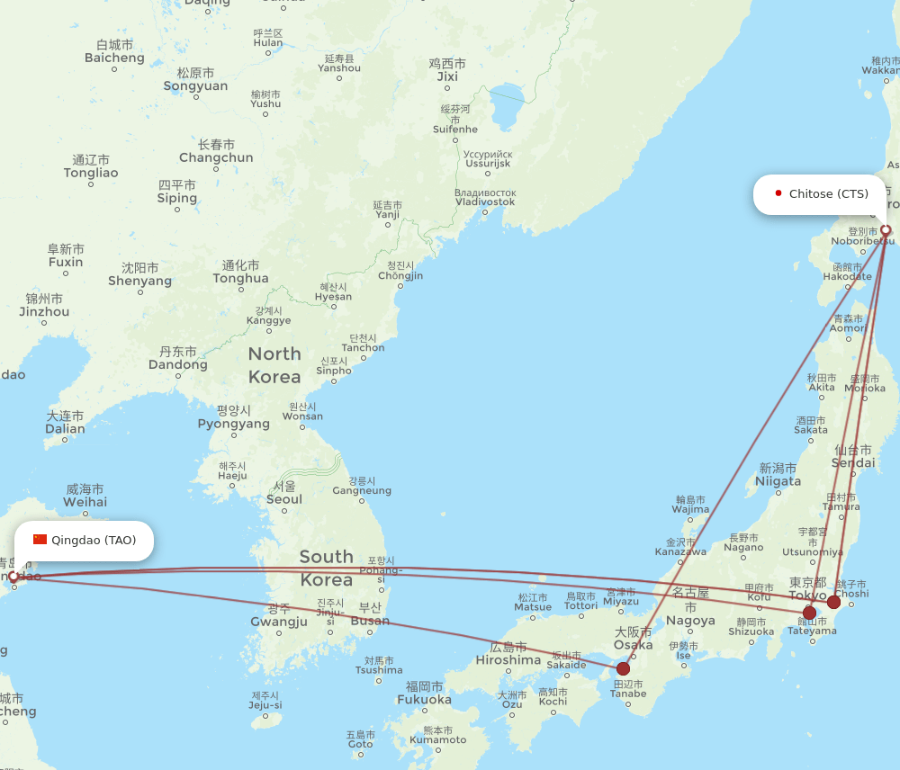 TAO-CTS flight routes