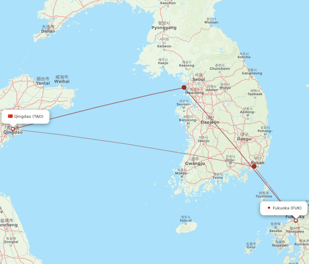 TAO-FUK flight routes